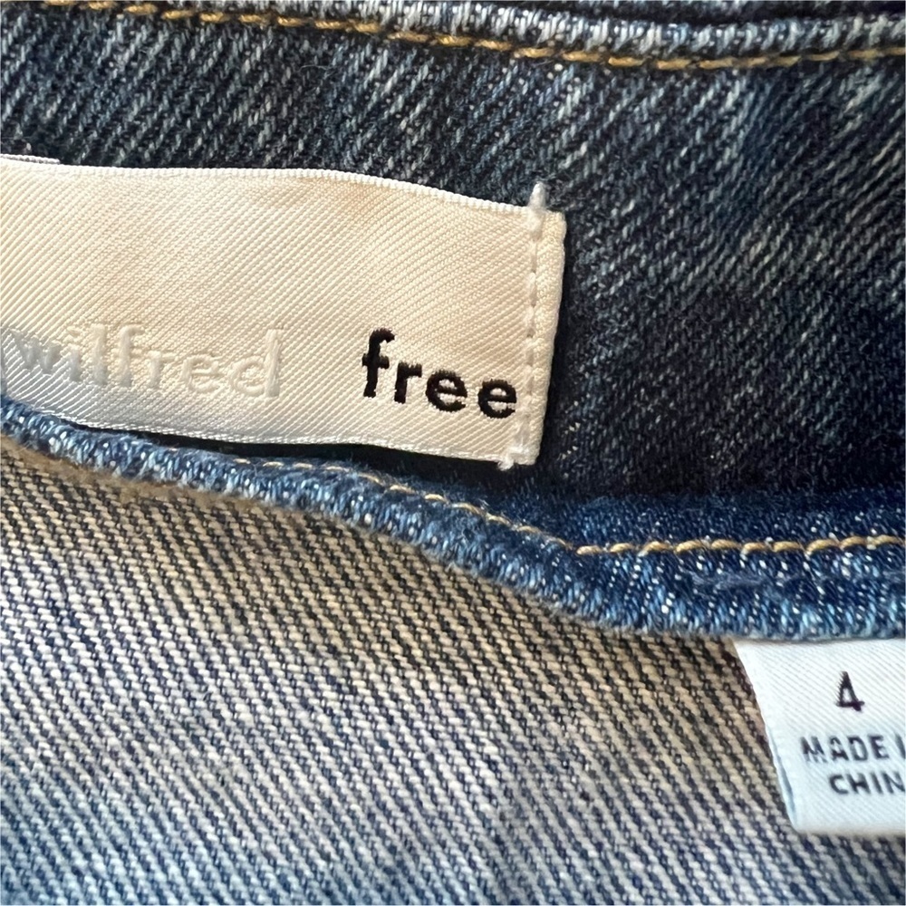 Aritzia Wilfred Free Ahrens Denim Mini Button Front A Line Skirt Size 4 - Picture 5 of 9